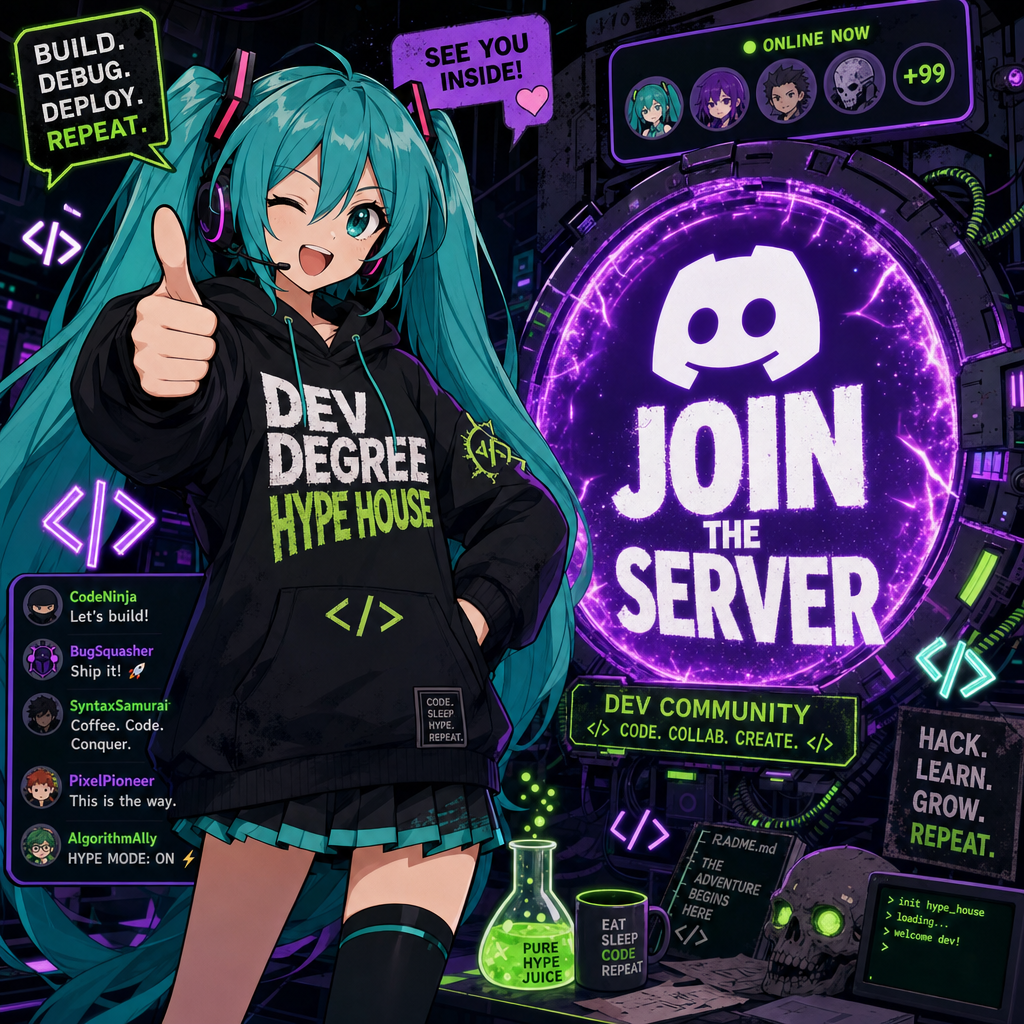 Hyper giving a thumbs-up next to a big JOIN THE SERVER Discord button — server online now